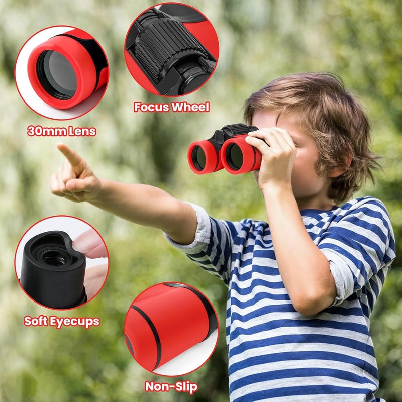 DR ANISON Binoculars for Kids Toy Binoculars Set for Age 3-12 Years Old Boys Girls Outside Play, Bird Watching, Camping, Educational Learning, Birthday Presents - Image 2